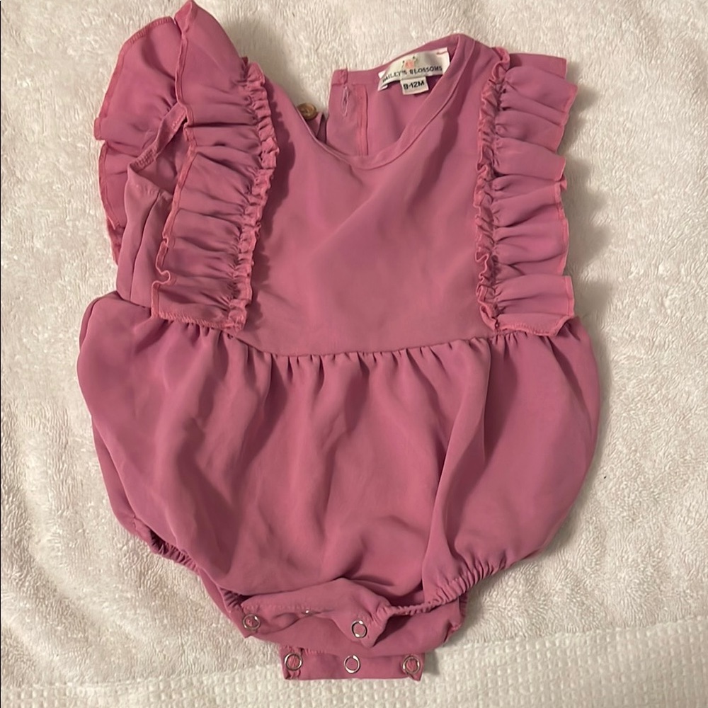 Pink Ruffled Baby Romper